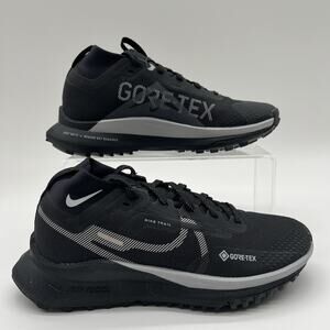 Womens Size 6.5 Nike React Pegasus Trail 4 GTX Black Running Shoes DJ7929 001